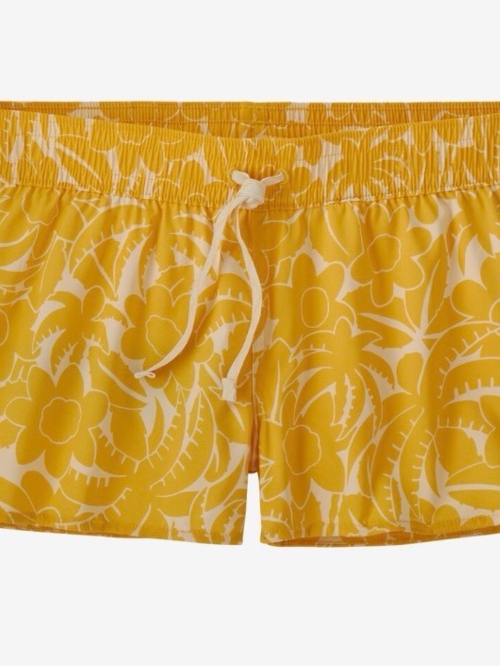 Patagonia Women’s Yellow Floral Print Drawstring Shorts Size Small NWOT